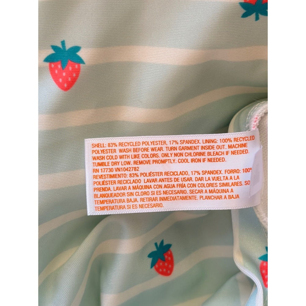Cat & Jack Strawberry Stripe Rash Guard Swim Bathing Suit Toddler 4T NEW NWT - Picture 9 of 9